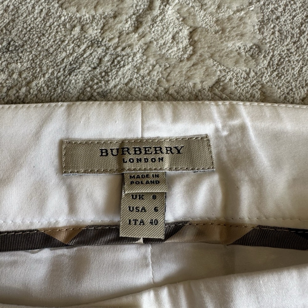 Burberry London White Pants‎ Woman's Size 6 - Picture 4 of 12